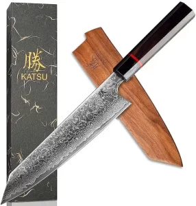 Katsu Kiritsuke - cuchillo de chef japonés de acero damasco